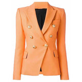 Double-breasted blazer in orange