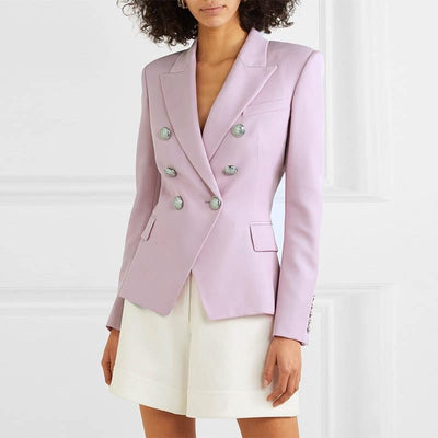 Primetime Looks-Double-breasted blazer in powder lilac