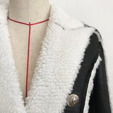 Primetime Looks-Double-breasted blazer with faux fur lining