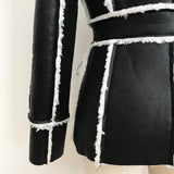 Primetime Looks-Double-breasted blazer with faux fur lining