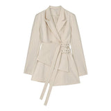 Double-breasted Buckled Blazer in Colors