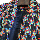 Primetime Looks-Double-breasted buttoned plaid blazer