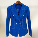 Double Breasted Denim Blazer