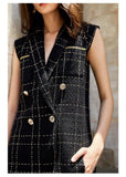Primetime Looks-Double-breasted plaid romper