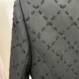 Double-breasted Stitches Faux Leather Blazer