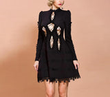 MARCIA hollow-out black mini dress