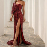 Eleanor High Slit Mesh Gown