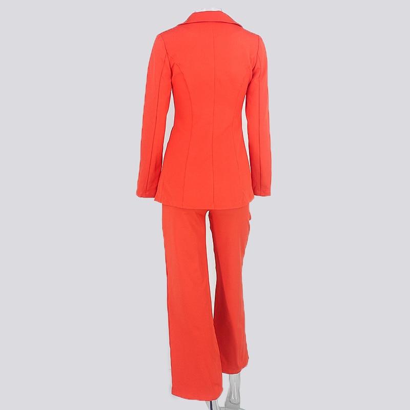 Primetime Looks-Electric orange pants suit