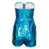 Primetime Looks-Electric strapless playsuit
