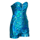 Primetime Looks-Electric strapless playsuit
