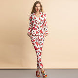 Primetime Looks-Elegant Floral Print Coordinating Suit