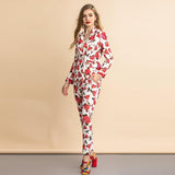 Primetime Looks-Elegant Floral Print Coordinating Suit