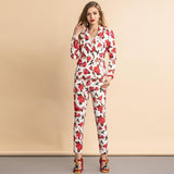 Primetime Looks-Elegant Floral Print Coordinating Suit