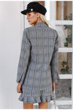 Primetime Looks-Elegant plaid blazer and mini skirt suit