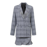 Primetime Looks-Elegant plaid blazer and mini skirt suit