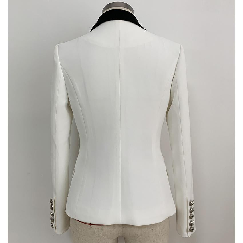 Primetime Looks-Elegant white chain embellished blazer