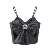 Embellished Bow Stripes Cami Top