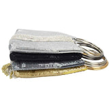 Embellished tassled wristlet bag