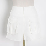 Primetime Looks-Embroidery Lace Pocket Shorts in Set
