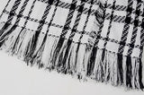 EVIE Plaid Tassel Patchwork Mini Dress