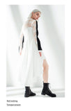 Extensive Back Lace Lapel Long Blouse