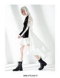 Extensive Back Lace Lapel Long Blouse