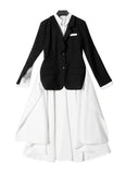 Extensive Back Lace Lapel Long Blouse