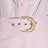 Primetime Looks-Eyelet lantern-sleeve blouse and shorts set