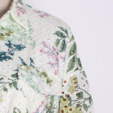 Primetime Looks-Eyelet Printed Belted Playsuit