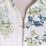 Primetime Looks-Eyelet Printed Belted Playsuit