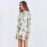 Primetime Looks-Eyelet Printed Belted Playsuit