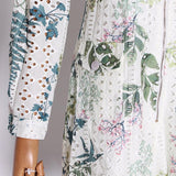 Primetime Looks-Eyelet Printed Belted Playsuit