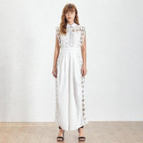 Primetime Looks-Eyelet wide-leg jumpsuit