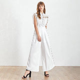 Primetime Looks-Eyelet wide-leg jumpsuit