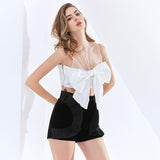 Fitted Crop Top with Bow Detail in colors