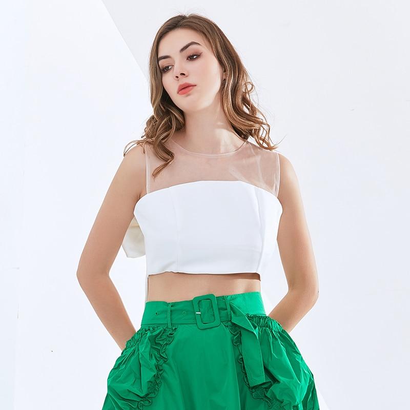 Fitted Crop Top with Bow Detail in colors