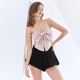 Fitted Crop Top with Bow Detail in colors