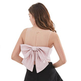 Fitted Crop Top with Bow Detail in colors