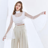 Flare Sleeve Lace Blouse in colors