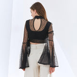 Flare Sleeve Lace Blouse in colors