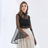 Flare Sleeve Lace Blouse in colors