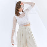 Flare Sleeve Lace Blouse in colors