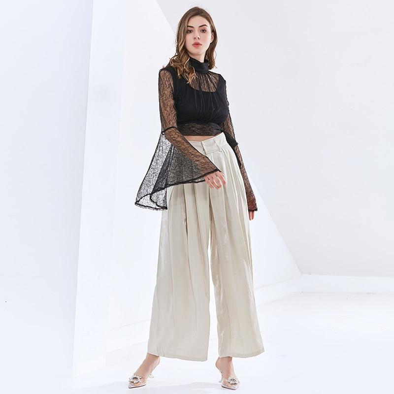 Flare Sleeve Lace Blouse in colors