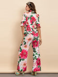 Floral Burst Blouse and Pant Set