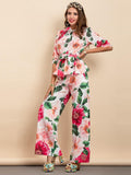 Floral Burst Blouse and Pant Set