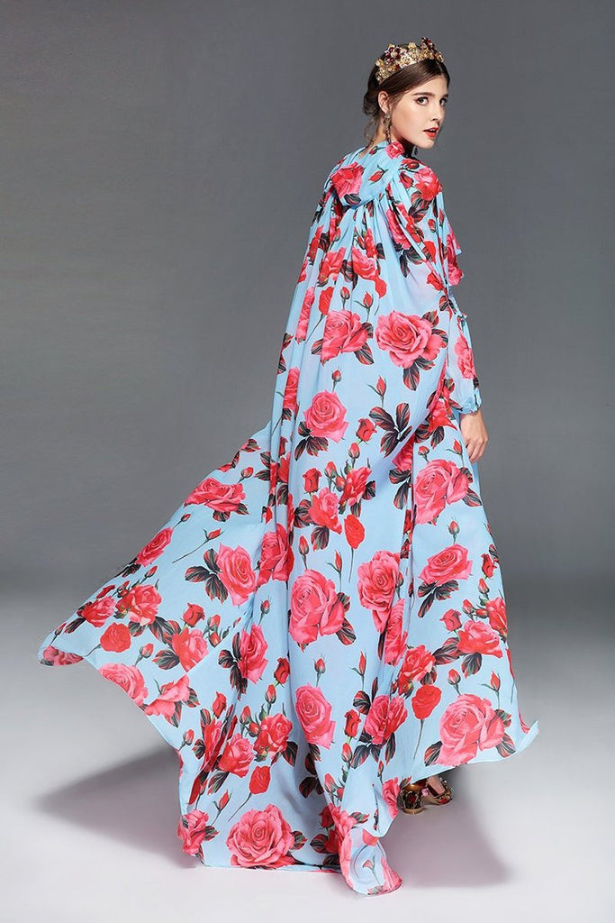 Primetime Looks-Floral cloak jumpsuit