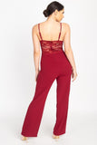Primetime Looks-Floral Lace Front Cutout Jumpsuit