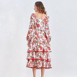 Primetime Looks-Floral off-shoulder top and ruffled skirt set