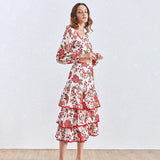 Primetime Looks-Floral off-shoulder top and ruffled skirt set