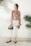 Floral Silk Bowknot blouse